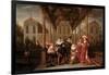 A Merry Company Playing Music under a Flowered Porch in a Garden-Dirck Hals-Framed Giclee Print