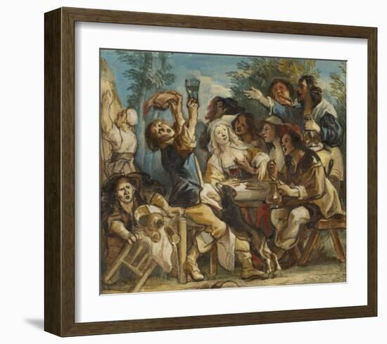 A Merry Company-Jacob Jordaens-Framed Art Print