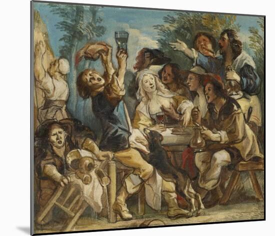 A Merry Company-Jacob Jordaens-Mounted Art Print