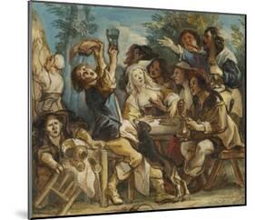 A Merry Company-Jacob Jordaens-Mounted Art Print