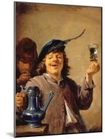 A Merry Drinker with an Old Smoker-David Teniers the Younger-Mounted Giclee Print