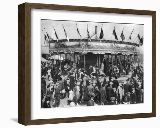 A Merry-Go-Round, Part of a Bank Holiday Carnival on Hamstead Heath, London, 1926-1927-null-Framed Giclee Print