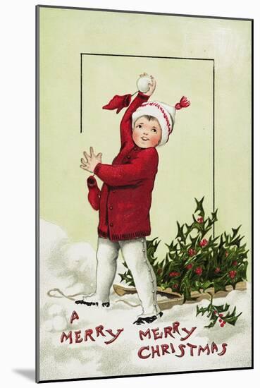 A Merry Merry Christmas Postcard-null-Mounted Giclee Print