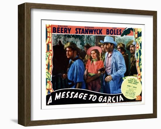 A Message to Garcia, Center, from Left, Barbara Stanwyck, John Boles, 1936-null-Framed Art Print