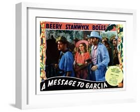 A Message to Garcia, Center, from Left, Barbara Stanwyck, John Boles, 1936-null-Framed Art Print