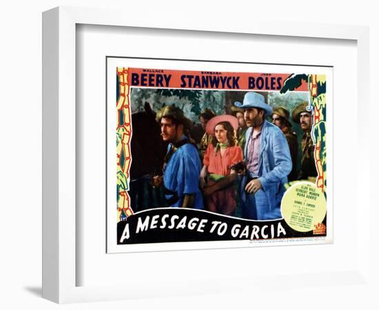 A Message to Garcia, Center, from Left, Barbara Stanwyck, John Boles, 1936-null-Framed Art Print