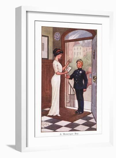 A Messenger Boy-Ernest Ibbetson-Framed Giclee Print