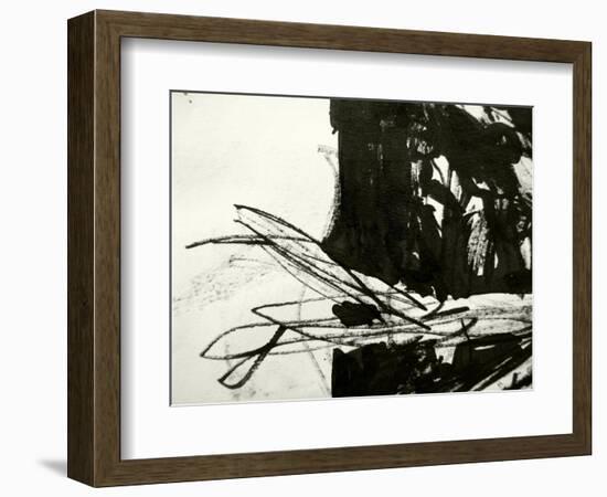 A Messy Grunge Background Hand Made With Black Indian Ink-lavitrei-Framed Art Print