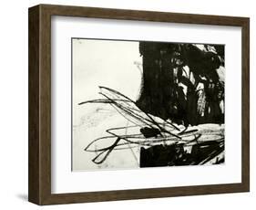 A Messy Grunge Background Hand Made With Black Indian Ink-lavitrei-Framed Art Print