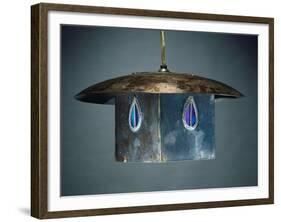 A Metal and Leaded Glass Hanging Shade, circa 1900-Charles Rennie Mackintosh-Framed Giclee Print