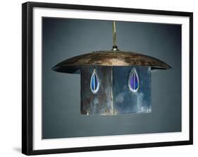 A Metal and Leaded Glass Hanging Shade, circa 1900-Charles Rennie Mackintosh-Framed Giclee Print