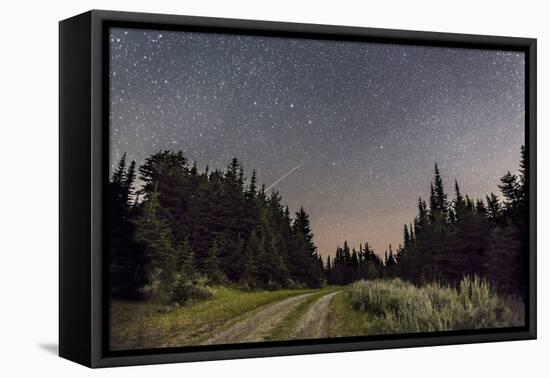 A Meteor and the Big Dipper in the Clear Sky on the Summit of Mount Kobau, Canada-Stocktrek Images-Framed Stretched Canvas