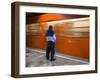 A Mexican Citizen Waits for the Metro to Stop, Mexico City, Mexico-Brent Bergherm-Framed Premium Photographic Print
