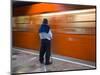 A Mexican Citizen Waits for the Metro to Stop, Mexico City, Mexico-Brent Bergherm-Mounted Photographic Print