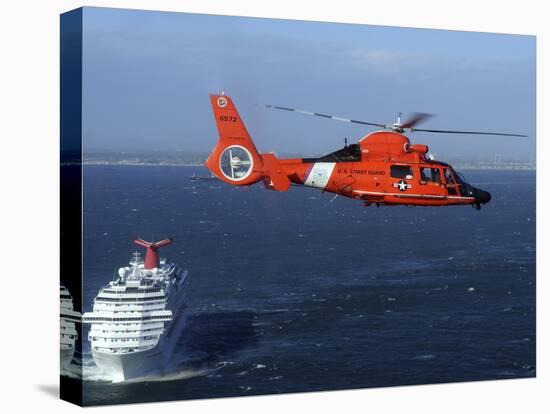 A MH-65C Dolphin Helicopter Off the Coast of San Pedro, California-Stocktrek Images-Stretched Canvas