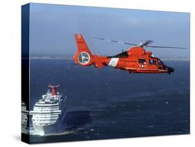 A MH-65C Dolphin Helicopter Off the Coast of San Pedro, California-Stocktrek Images-Stretched Canvas