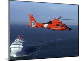 A MH-65C Dolphin Helicopter Off the Coast of San Pedro, California-Stocktrek Images-Mounted Photographic Print