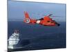 A MH-65C Dolphin Helicopter Off the Coast of San Pedro, California-Stocktrek Images-Mounted Photographic Print