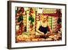 A Middle-Aged Italian Woman Cooking Different Meats and Sausages-Sabine Jacobs-Framed Photographic Print