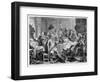 A Midnight Modern Conversation, from 'The Works of William Hogarth', 1733-William Hogarth-Framed Giclee Print