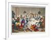 A Midnight Modern Conversation, Illustration from 'Hogarth Restored: the Whole Works of the…-William Hogarth-Framed Giclee Print