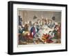 A Midnight Modern Conversation, Illustration from 'Hogarth Restored: the Whole Works of the…-William Hogarth-Framed Giclee Print