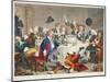 A Midnight Modern Conversation, Illustration from 'Hogarth Restored: the Whole Works of the…-William Hogarth-Mounted Giclee Print