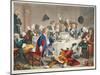 A Midnight Modern Conversation, Illustration from 'Hogarth Restored: the Whole Works of the?-William Hogarth-Mounted Giclee Print