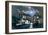 A Midnight Race on the Mississippi, after a Drawing by H.D. Manning, Pub. by Currier and Ives,…-Frances Flora Bond Palmer-Framed Giclee Print