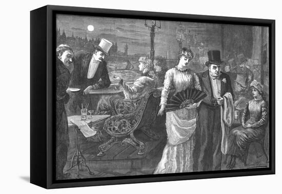 A Midsummer Night on the Terrace of the House of Commons, Palace of Westminster, 1881-Swain-Framed Stretched Canvas