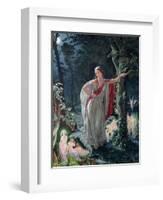 A Midsummer Night's Dream: Hermia Surrounded by Puck and the Fairies, 1861-John Simmons-Framed Giclee Print