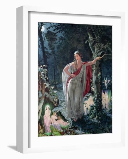 A Midsummer Night's Dream: Hermia Surrounded by Puck and the Fairies, 1861-John Simmons-Framed Giclee Print