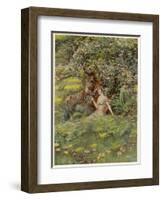 A Midsummer Night's Dream, Titania Bottom and Puck-Eleanor Fortescue Brickdale-Framed Art Print