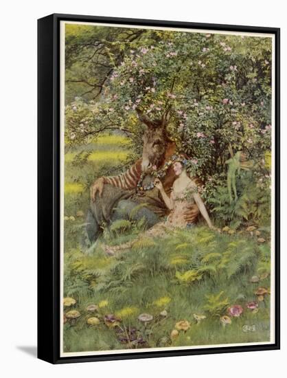 A Midsummer Night's Dream, Titania Bottom and Puck-Eleanor Fortescue Brickdale-Framed Stretched Canvas