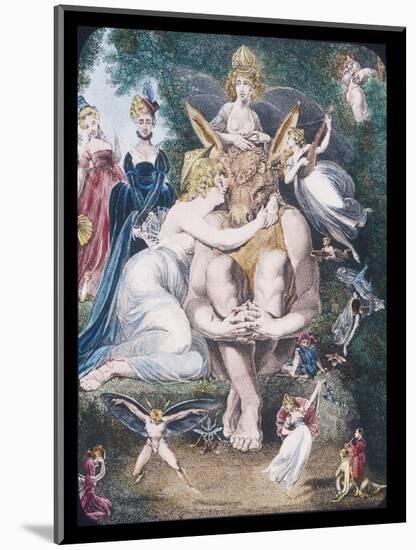 A Midsummer Night's Dream, Titania Queen of the Fairies is Magically Enamoured of Bottom the Weaver-null-Mounted Art Print