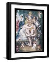 A Midsummer Night's Dream, Titania Queen of the Fairies is Magically Enamoured of Bottom the Weaver-null-Framed Art Print