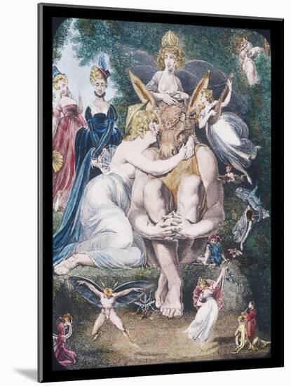 A Midsummer Night's Dream, Titania Queen of the Fairies is Magically Enamoured of Bottom the Weaver-null-Mounted Art Print