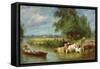 A Midsummer's Day on the Thames-Basil Bradley-Framed Stretched Canvas