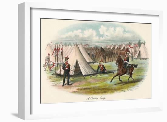 A Military Cavalry Camp-Richard Simkin-Framed Art Print