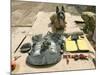 A Military Police Dog Sits Beside His Issued Protective Gear-Stocktrek Images-Mounted Photographic Print