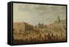 A Military Procession in the Town Square of Amersfoort-Joost Cornelisz Droochsloot-Framed Stretched Canvas