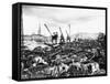 A Military Scrapyard, Rouen Docks-null-Framed Stretched Canvas