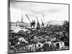 A Military Scrapyard, Rouen Docks-null-Mounted Photographic Print