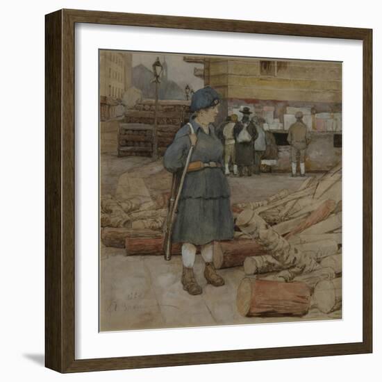 A Militia Woman, 1920-Alexander Ivanovich Vakhrameyev-Framed Giclee Print