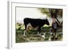 A Milkmaid with Her Cow-Julien Dupre-Framed Giclee Print