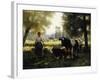 A Milkmaid with Her Cows on a Summer Day-Julien Dupre-Framed Giclee Print