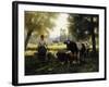 A Milkmaid with Her Cows on a Summer Day-Julien Dupre-Framed Giclee Print