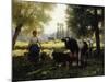 A Milkmaid with Her Cows on a Summer Day-Julien Dupre-Mounted Giclee Print