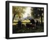 A Milkmaid with Her Cows on a Summer Day-Julien Dupre-Framed Giclee Print