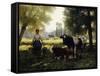 A Milkmaid with Her Cows on a Summer Day-Julien Dupre-Framed Stretched Canvas